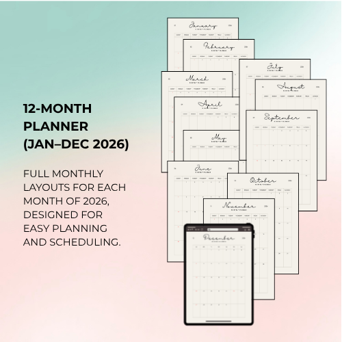 2026 Batik Monthly Planner | Minimalist Digital Calendar (PDF)