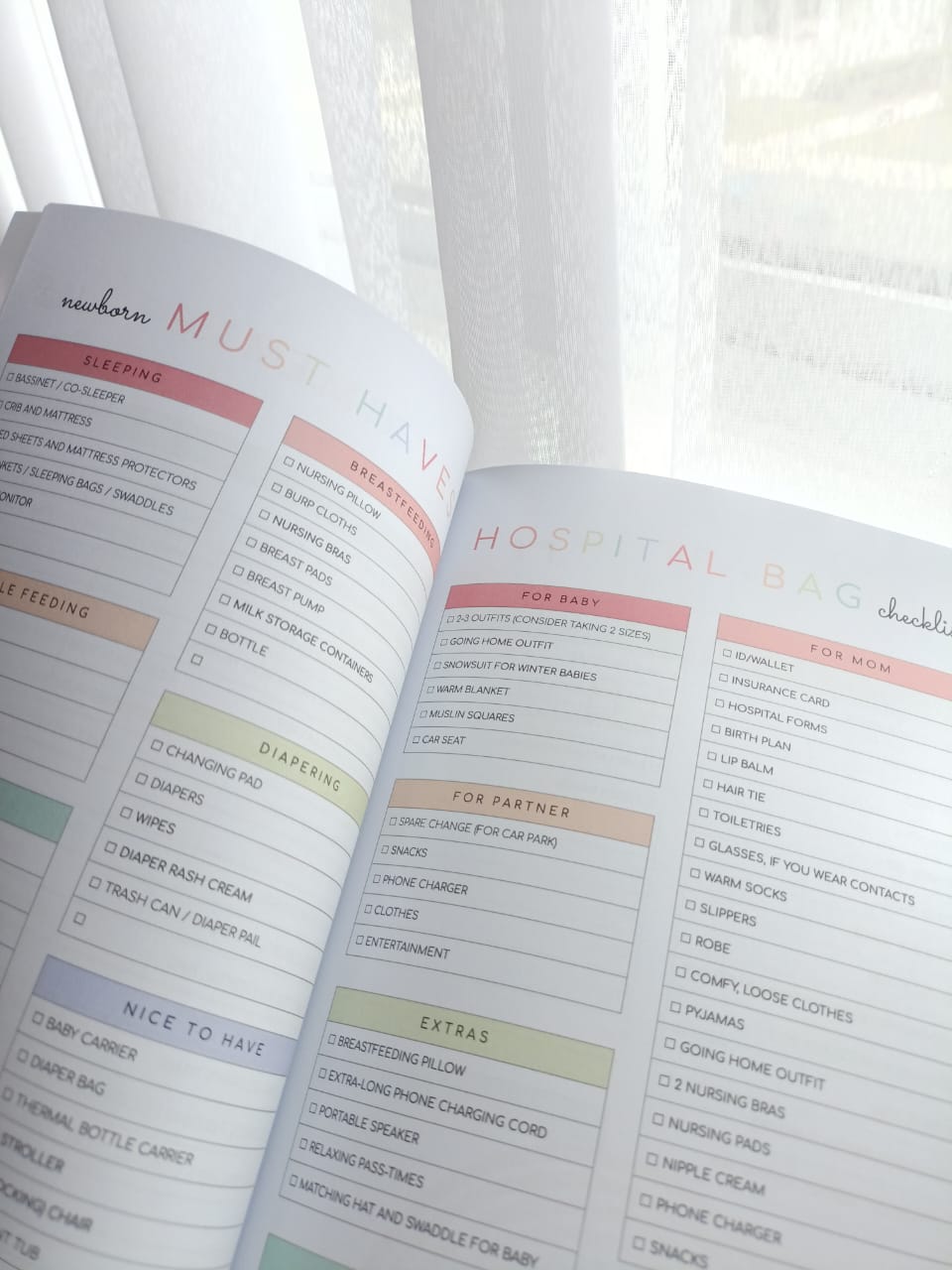 Whizurlshop Pregnancy Planner Journal Diary A5 White Rainbow