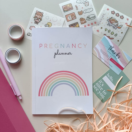 Whizurlshop Pregnancy Planner Journal Diary A5 White Rainbow